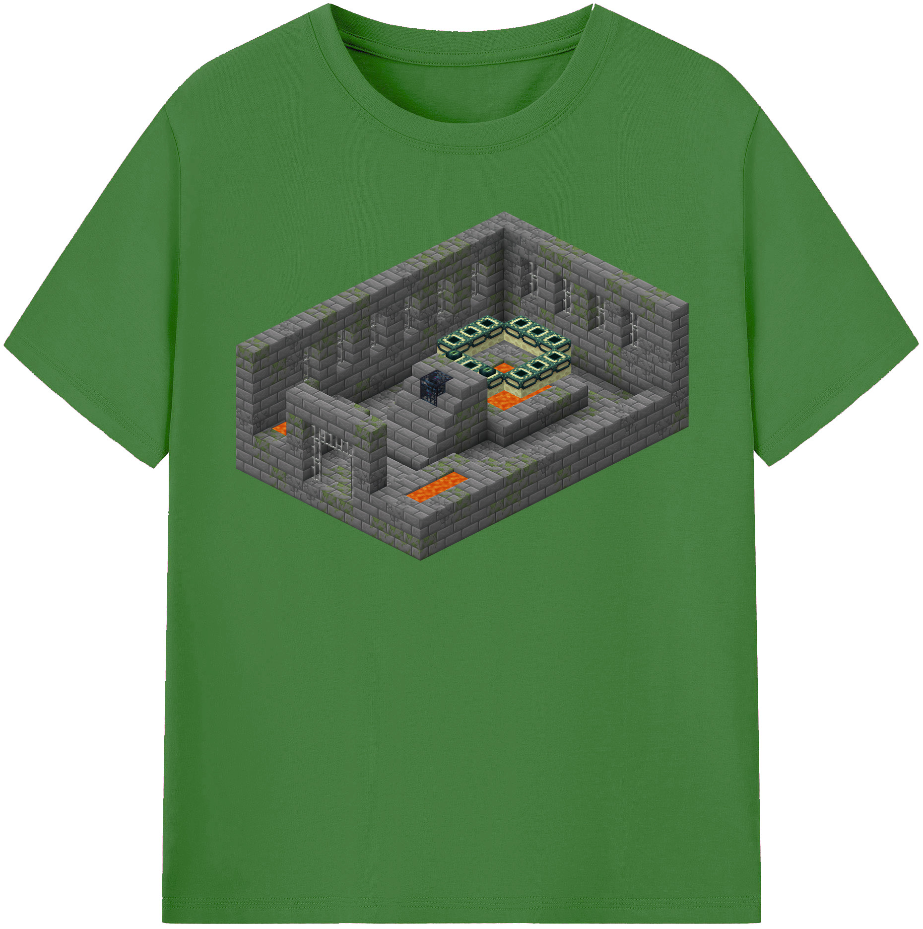 （画像用） マインクラフト ブロックの世界 Minecraft MC Block world レディースカジュアルプリントTシャツ（綿100％）